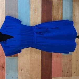 SMALL royal blue lined dress with belt